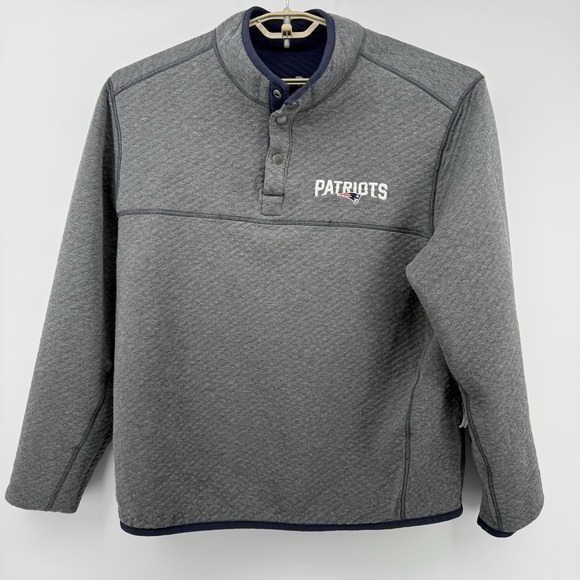 Tommy Bahama XL New England Patriots Reversible Quilted Sweater‎ Fleece NFL - Picture 4 of 16